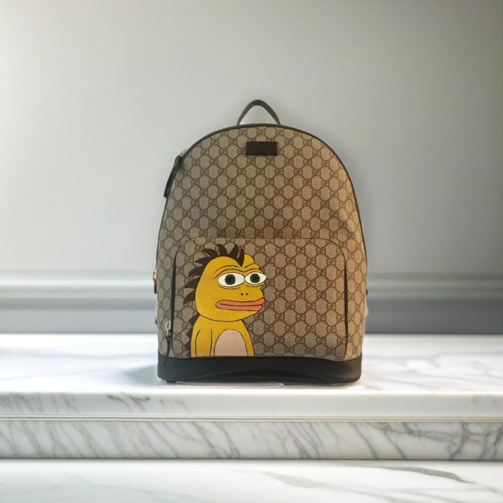 1 Of 1 Custom Hand-Painted Gucci Bag – Bold Dark Pino Art & Luxury Fusion