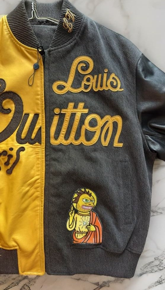 1 Of 1 Louis Vuitton FW23 Black Yellow Baseball Jacket XXL