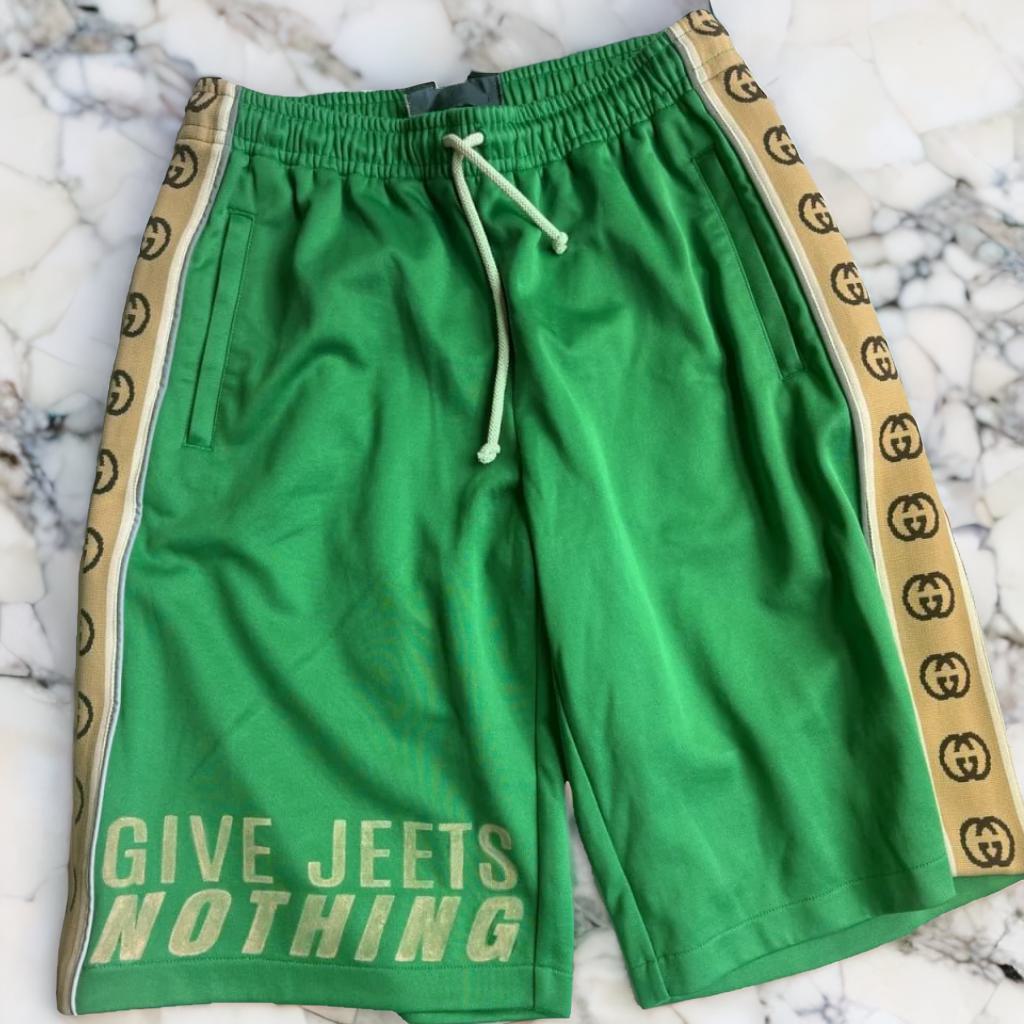 Gucci side-stripe technical shorts Green Shorts