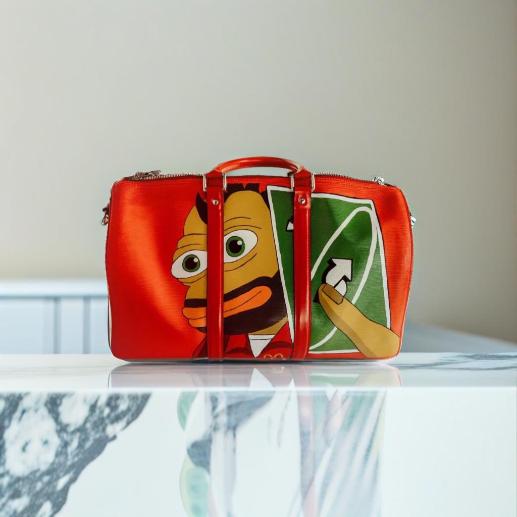 1 Of 1 Custom Hand-Painted Louis Vuitton Bag – Bold Dark Pino Art & Luxury Fusion