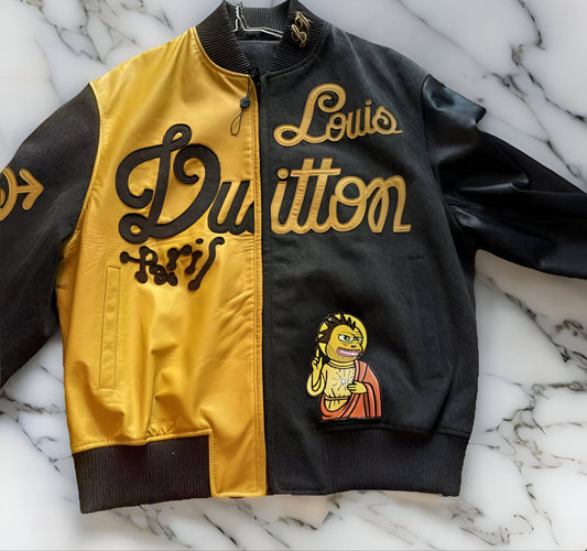 1 Of 1 Louis Vuitton FW23 Black Yellow Baseball Jacket XXL