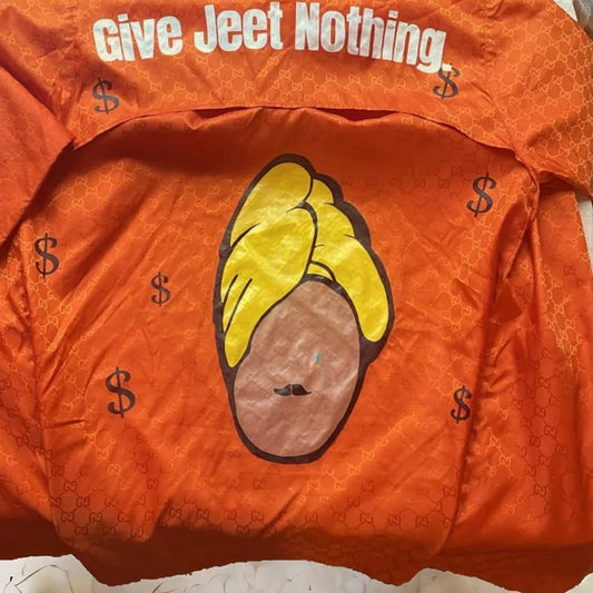 1 Of 1 Hand-Painted Gucci Jacket – “Give Jeet Nothing”