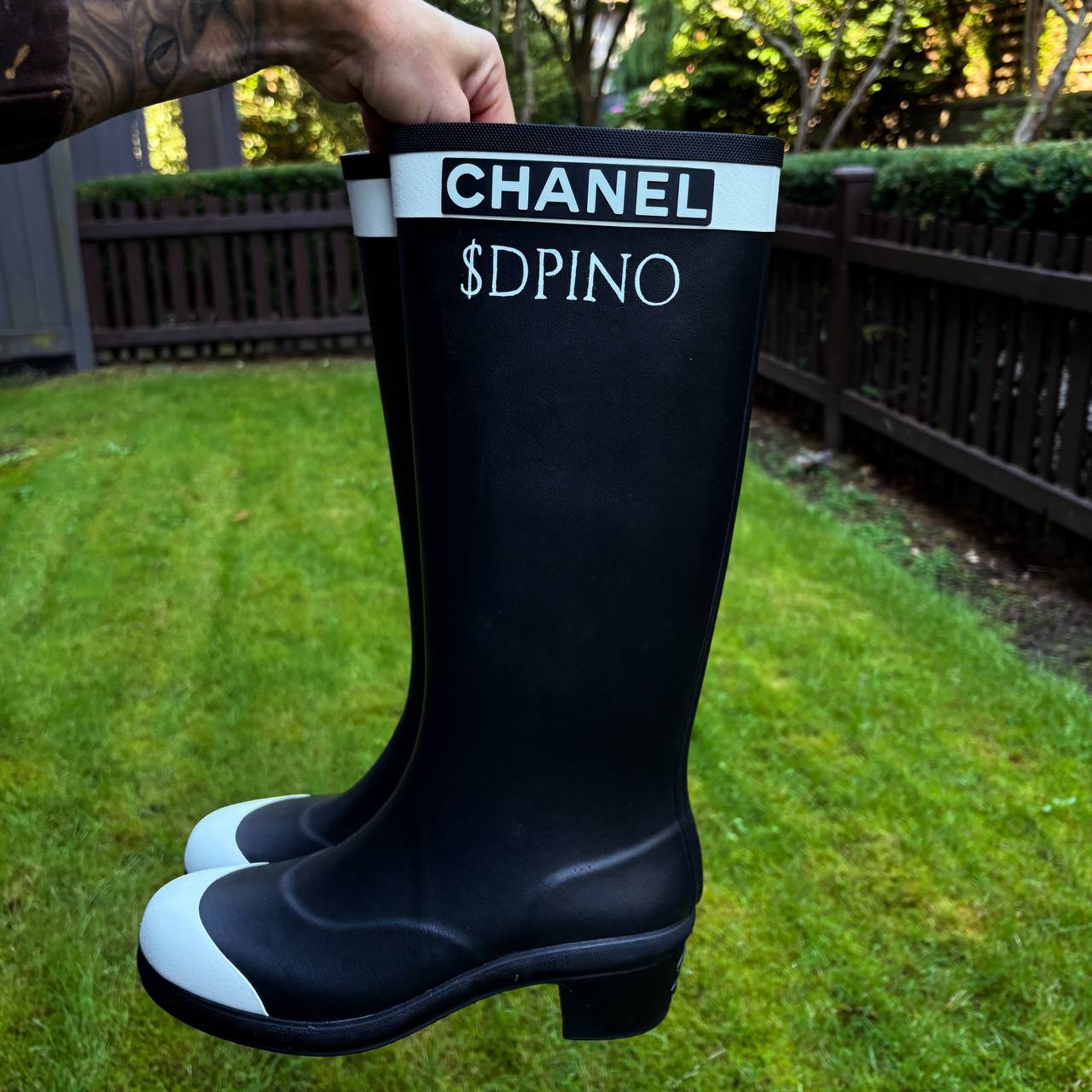 1 of 1 Chanel "$DPINO" Custom Boots