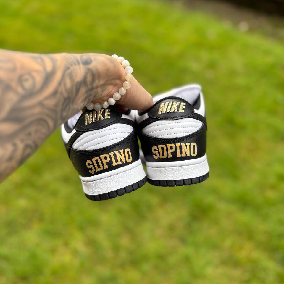 1 Of 1 Nike SB Dunk Low x Supreme "Black Stars" “DPINO” Custom Sneakers